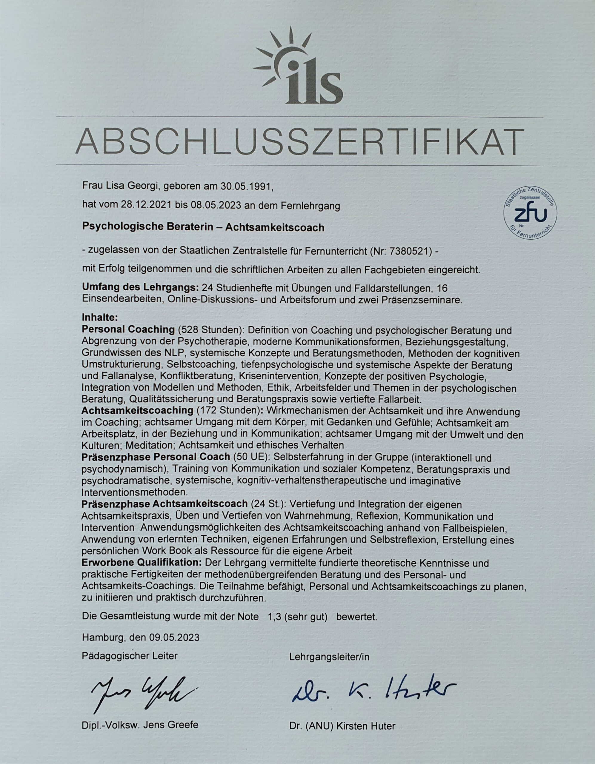 Abschlusszertifkat Abschlusszertifkat